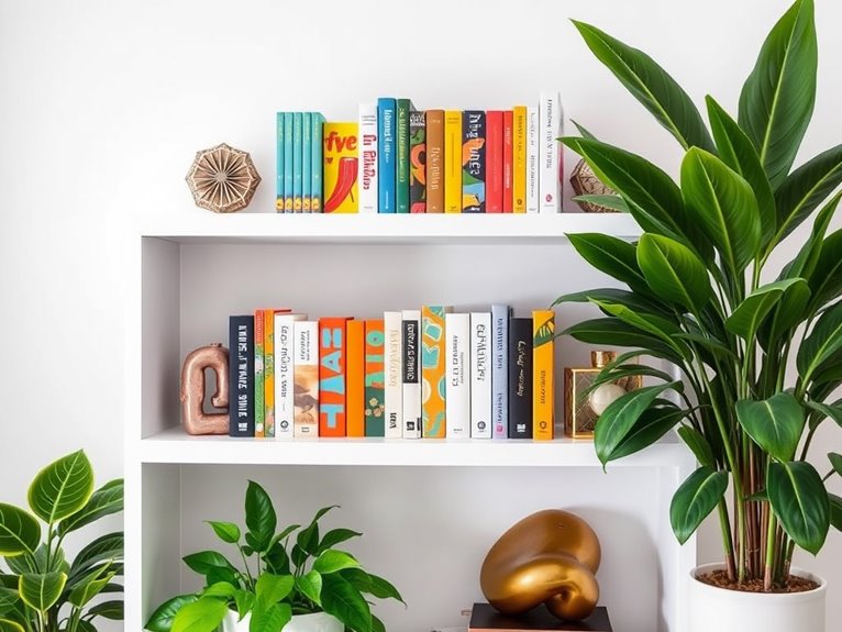 add vibrant bookend displays