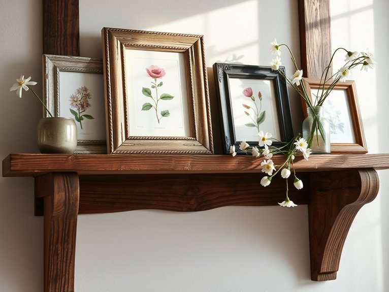 aged artwork in frames