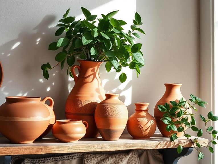 artisan crafted clay pottery