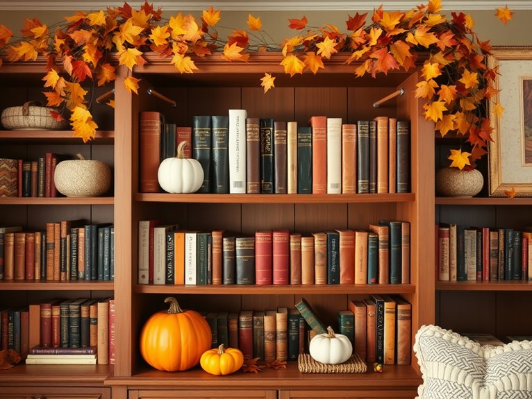 autumn bookshelf organization tips