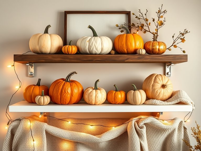 autumn harvest of pumpkins