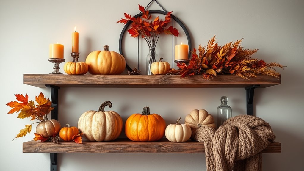 autumn inspired shelf decoration ideas