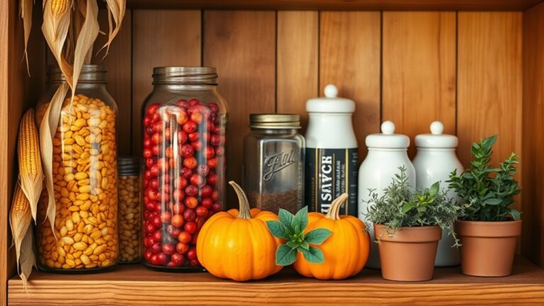 autumn pantry shelf decor