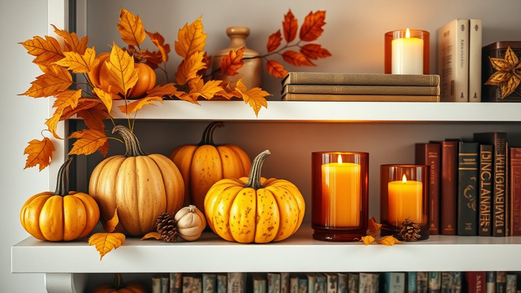 autumn shelf decor ideas