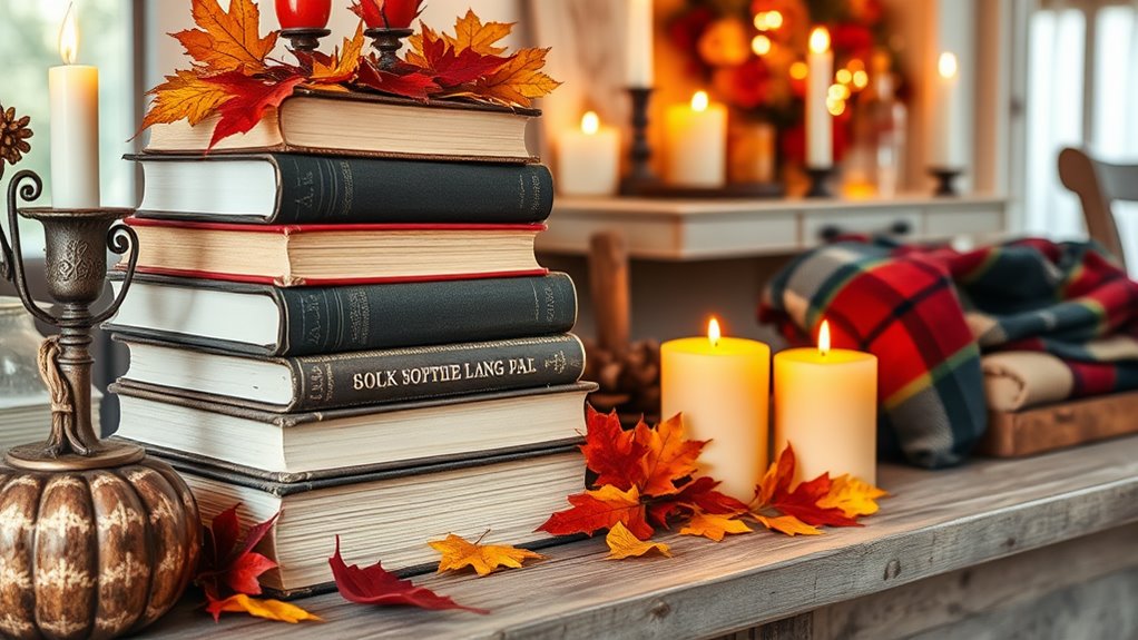 autumn themed book decorations ideas