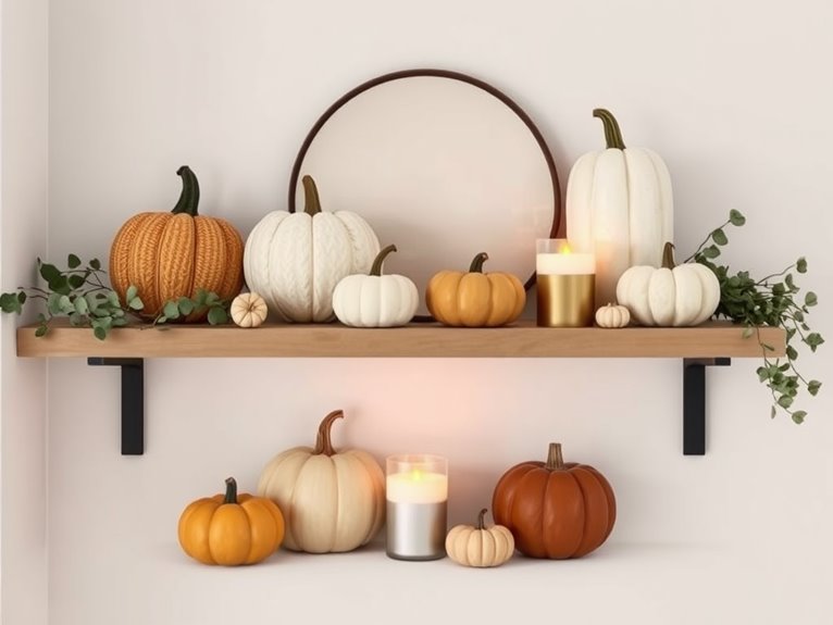 autumnal decoration with pumpkins