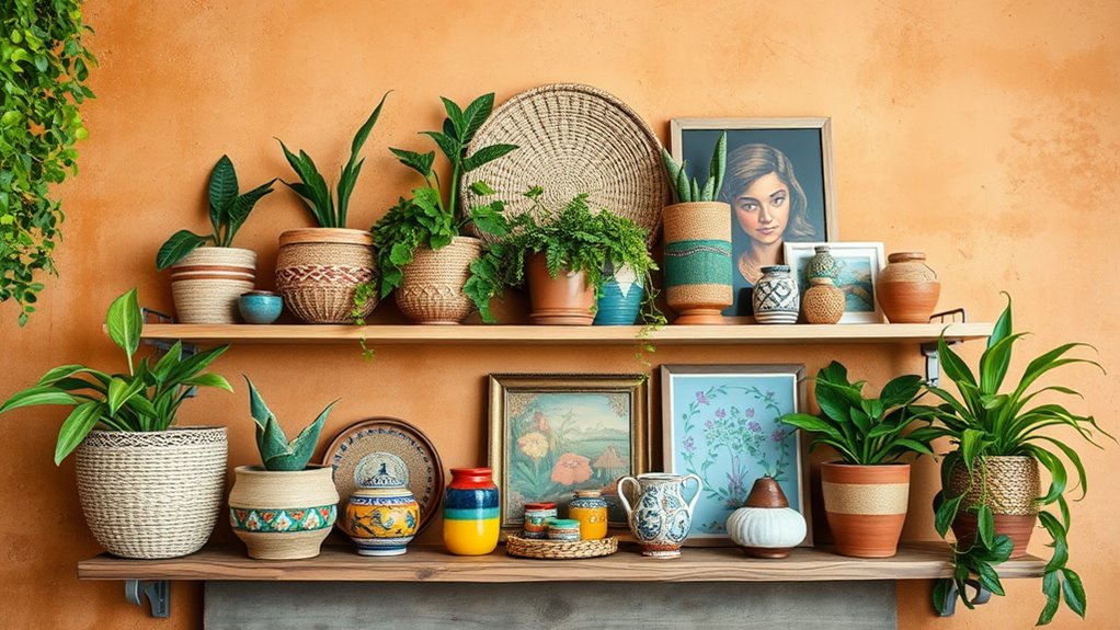 bohemian shelf decor inspiration