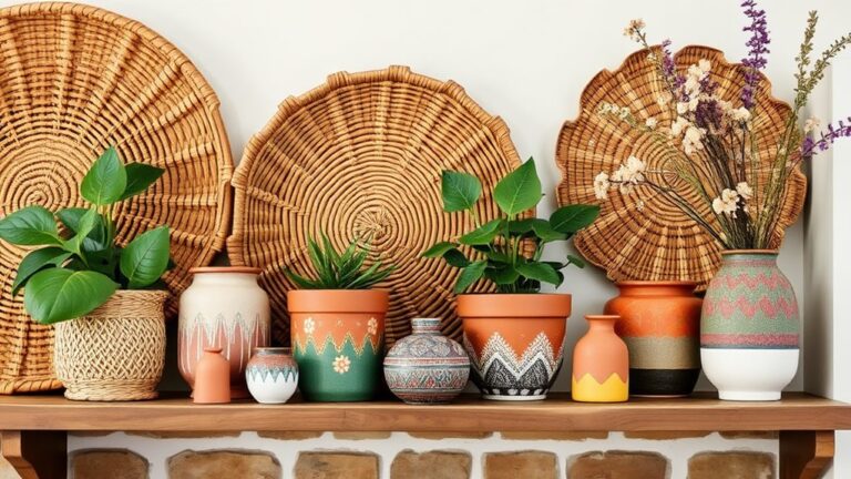 boho spring shelf styling