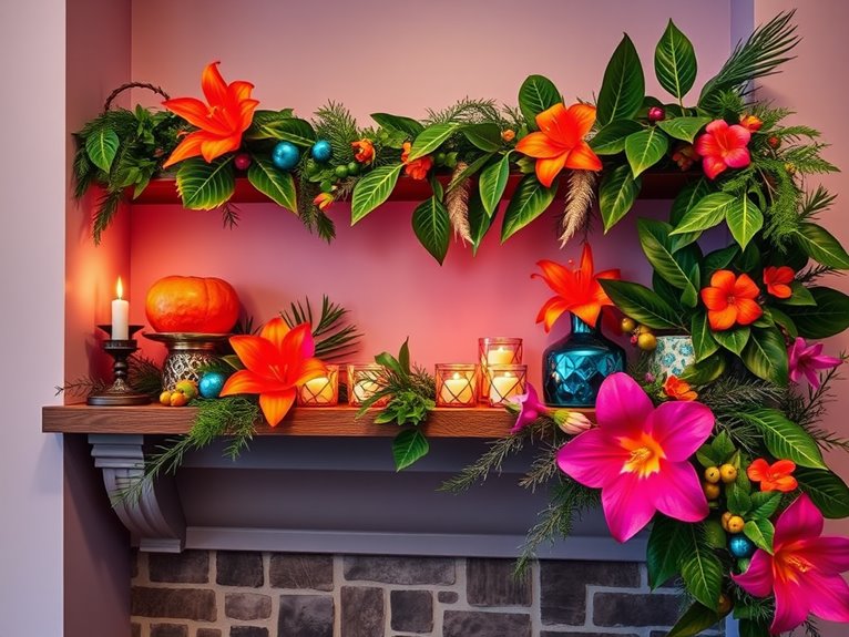 bright colorful tropical shades