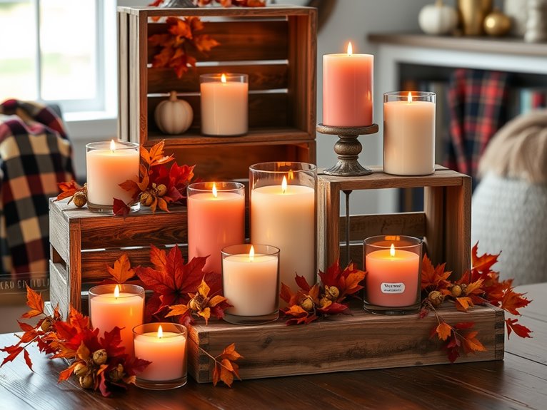 charming rustic candle arrangements