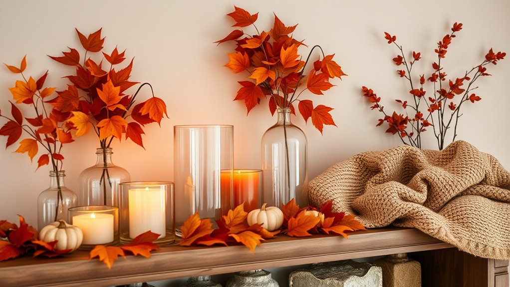 chic autumn glass decor