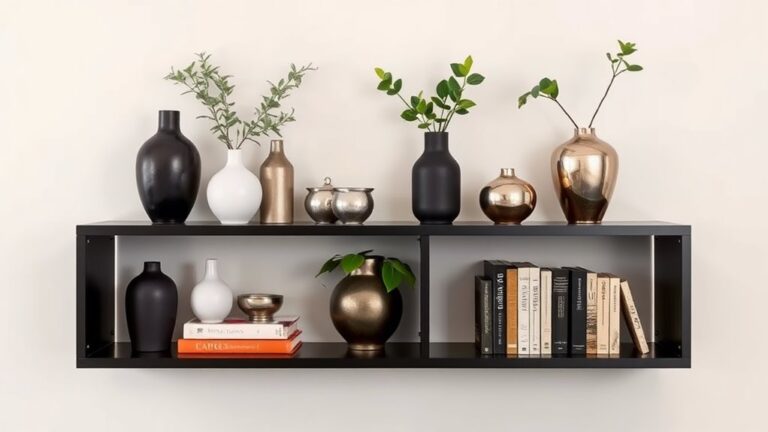 chic black shelf decor