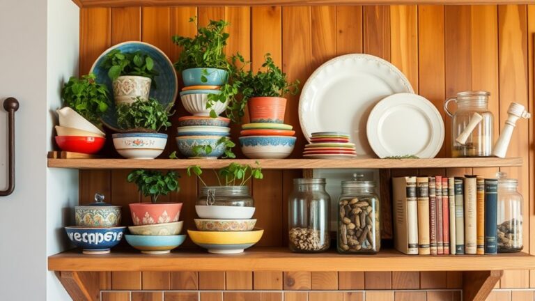 chic kitchen shelf styling