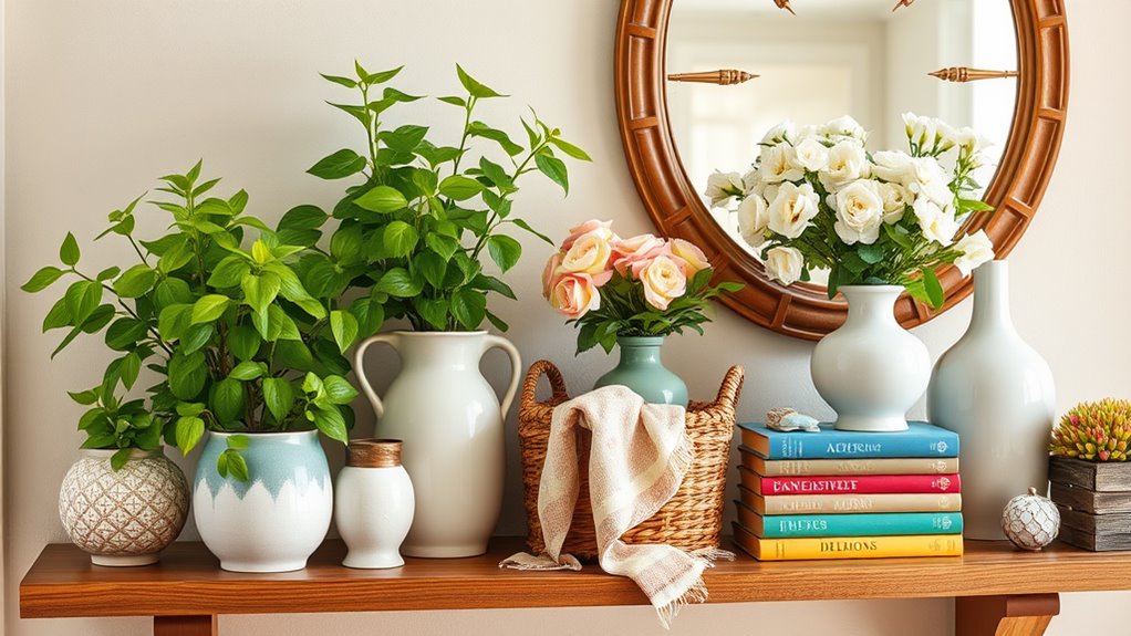 choosing spring shelf decor