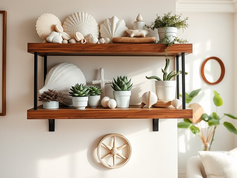 coastal themed decorative corner shelf