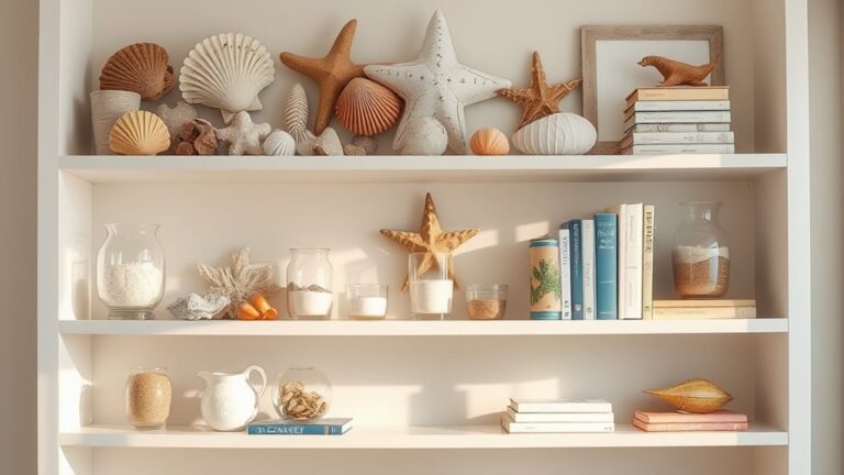 coastal themed shelf decoration ideas