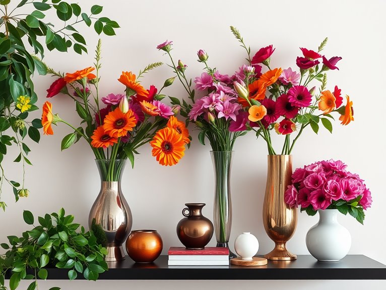 colorful blooming flower displays