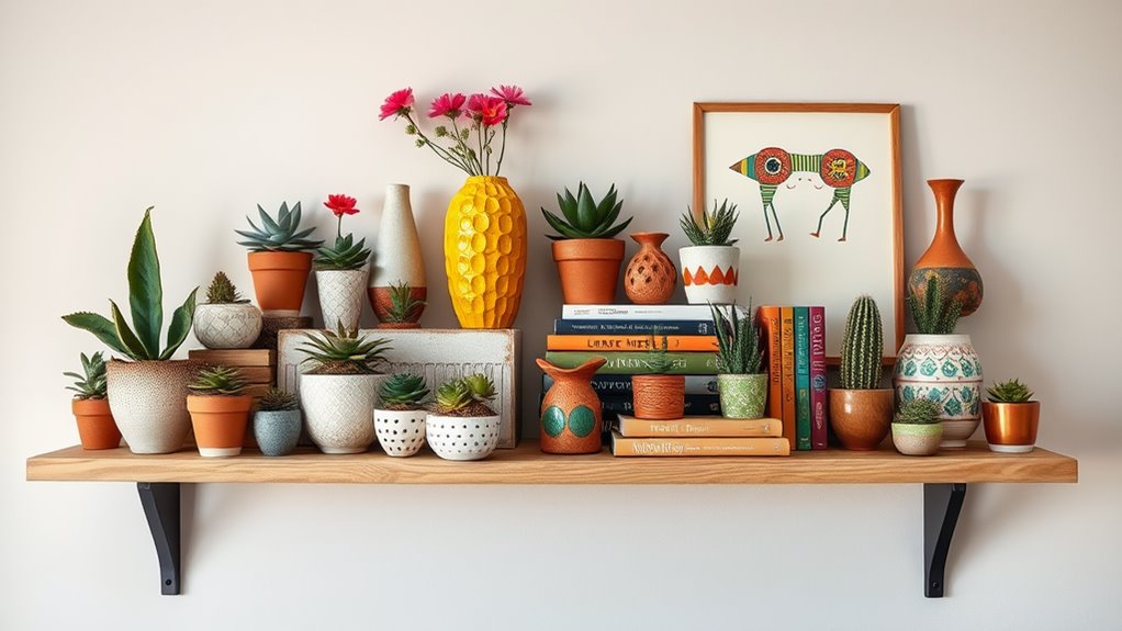 colorful shelf decor ideas