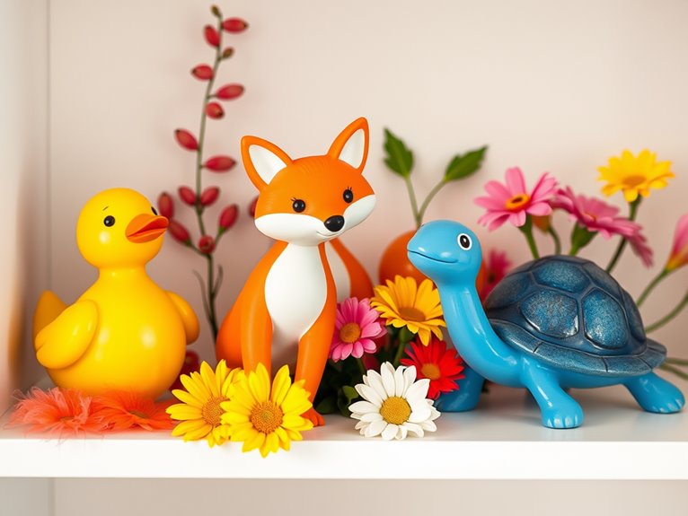 colorful summer animal figurines