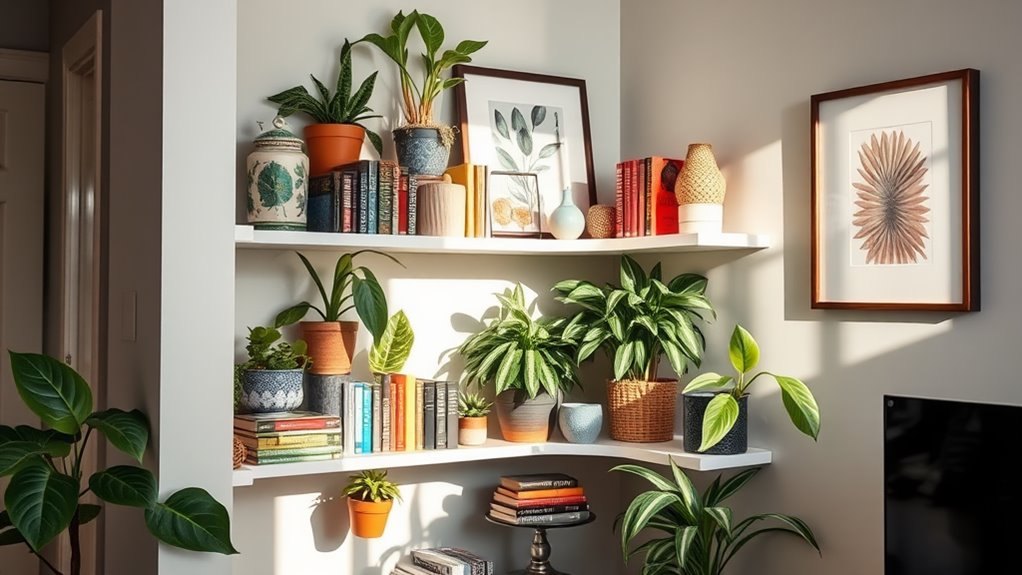 corner shelf decoration ideas