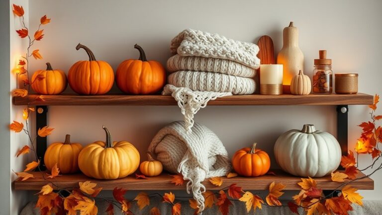 cozy autumn shelf styling