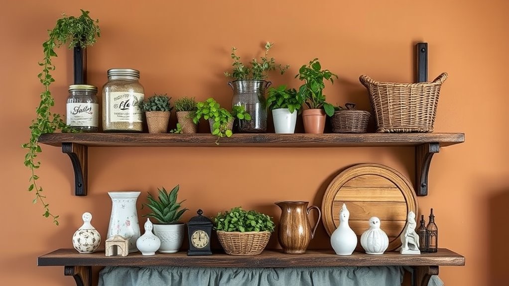 cozy country shelf decor