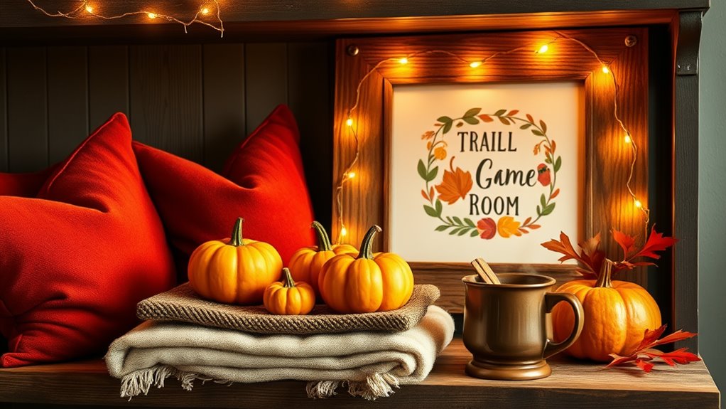 cozy fall game room decor