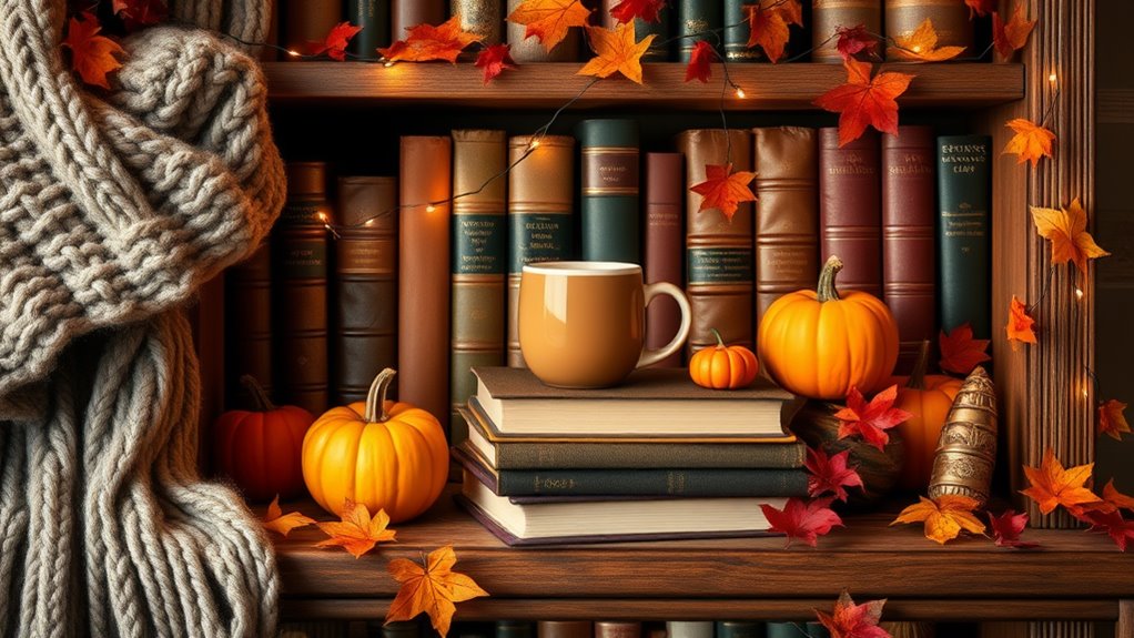 cozy fall library decor