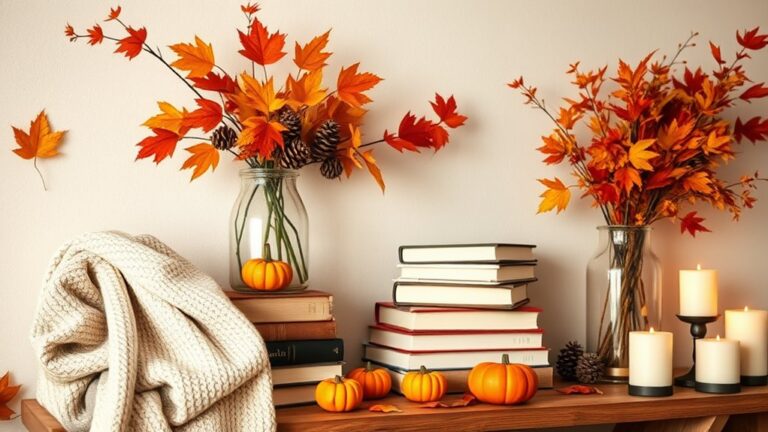 cozy fall shelf decor