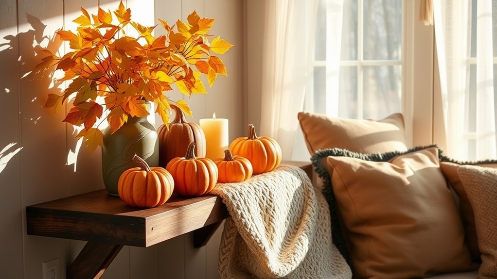 cozy fall sunroom decor