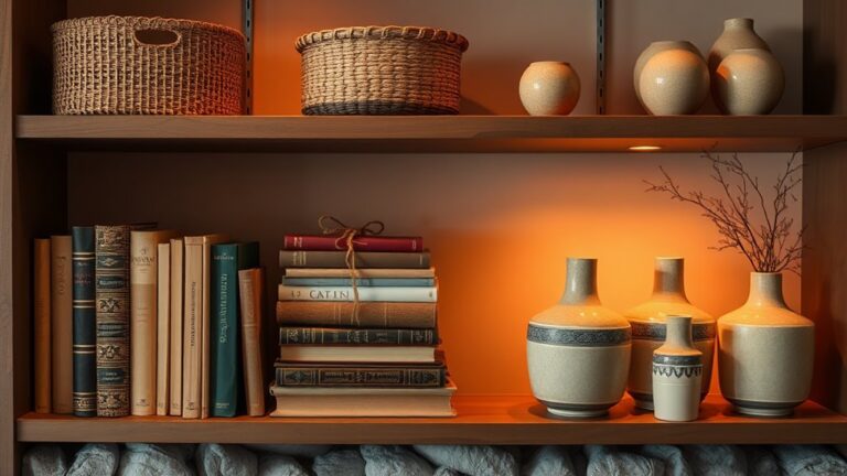 cozy layered shelf styling