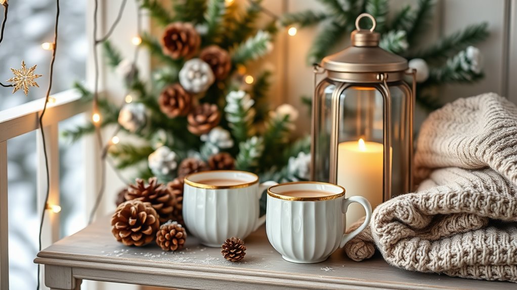 cozy winter balcony decor