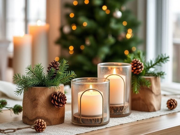 crafting seasonal candle holders