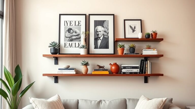 creative floating shelf styling