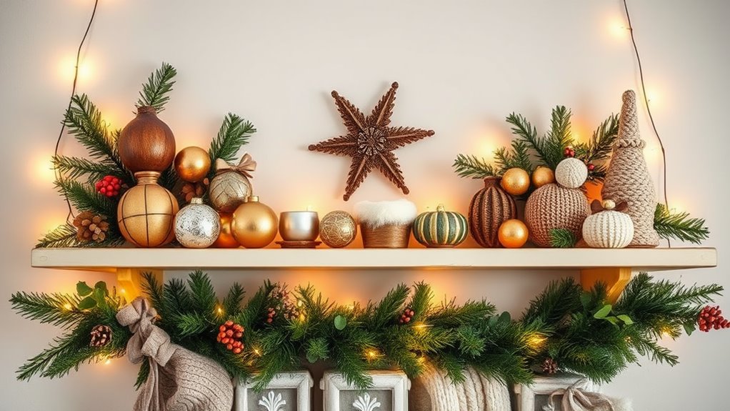 creative holiday shelf decor