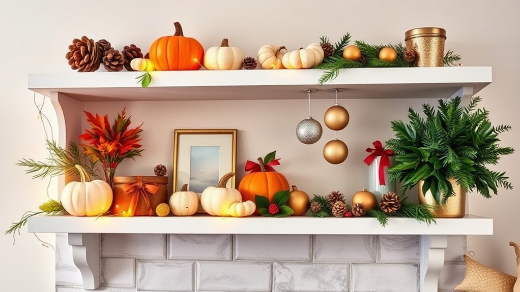 creative holiday shelf decorations