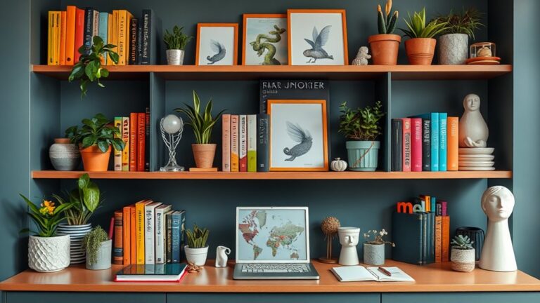creative office shelf decor