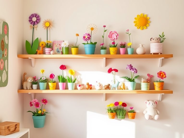 creative spring shelf decor