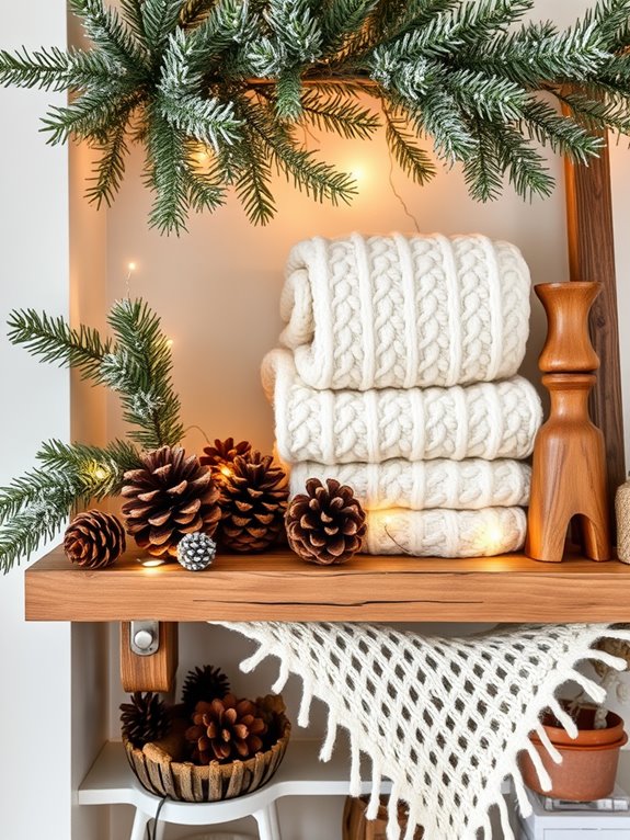 creative winter shelf decor