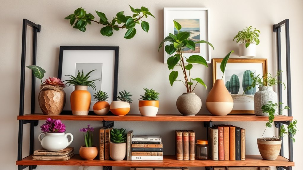 creative wood shelf decor