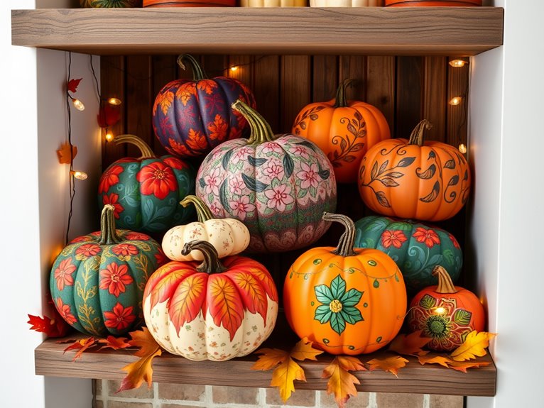 decorative autumn pumpkin displays