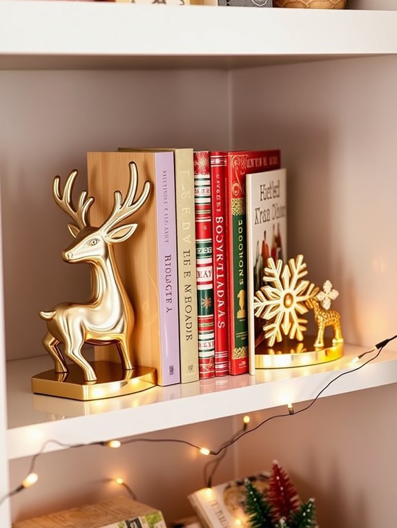 decorative holiday themed bookends