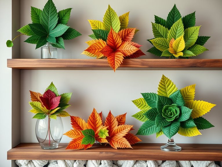 decorative multi layered leaf arrangements