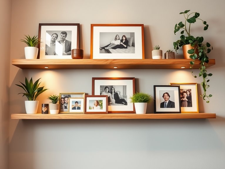 decorative photo display shelves