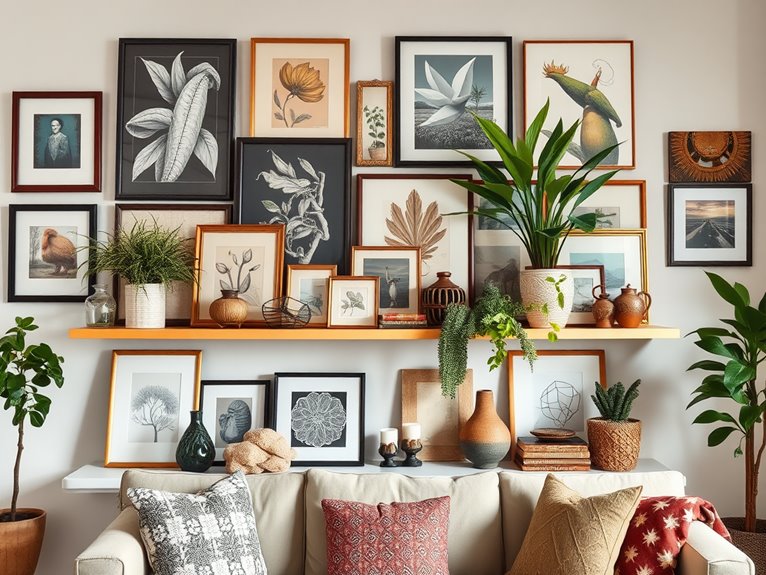 diverse art display arrangement