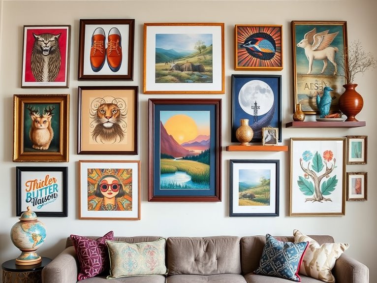 diverse art display collection