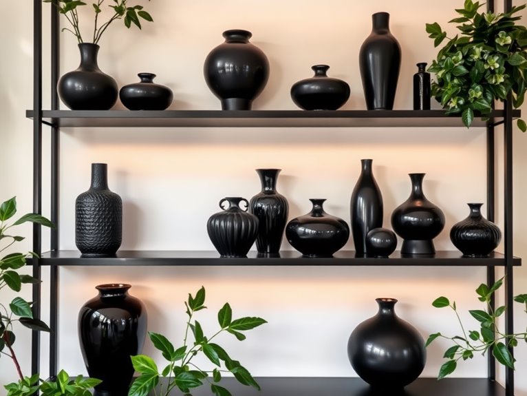 elegant dark decorative vases