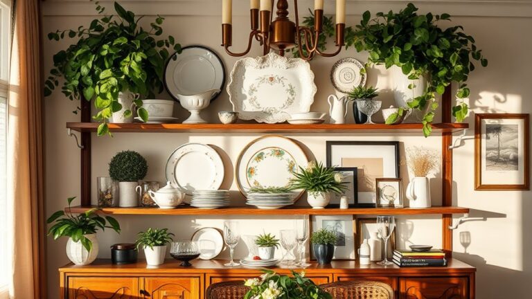 elegant dining shelf decor