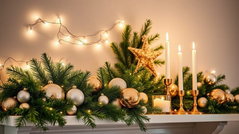 elegant holiday shelf decor