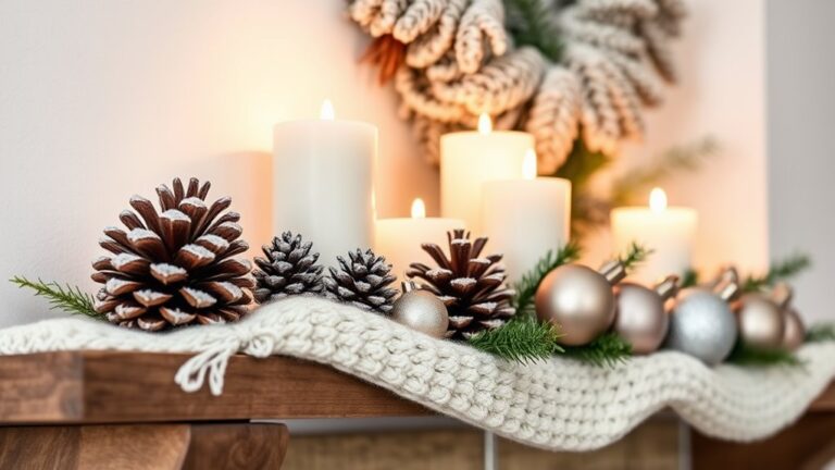 elegant winter shelf decor